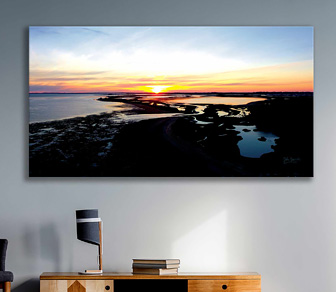 A photographic print of WA's remarkable coastline at sundown that brings with it a sense of optimism and hope, a beautiful hello to the encroaching darkness as daylight fades and the mystery of night approaches at Collins Pool, Mandurah WA - available in a selection of canvas sizes.